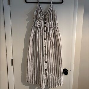 Japna Textured Striped Midi Dress, 100% cotton, boho summer, Size Small
